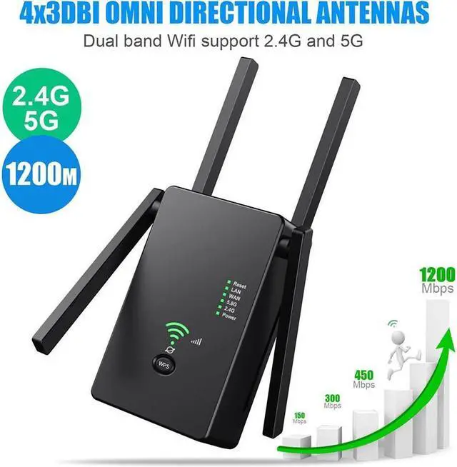Alt view image 4 of 6 - BONAEVER WiFi Extender Wireless Internet Boo Stander can Cover 2860 Square Meters. ft & 25 Device Ethernet Port extends Internet WiFi to Home Devices