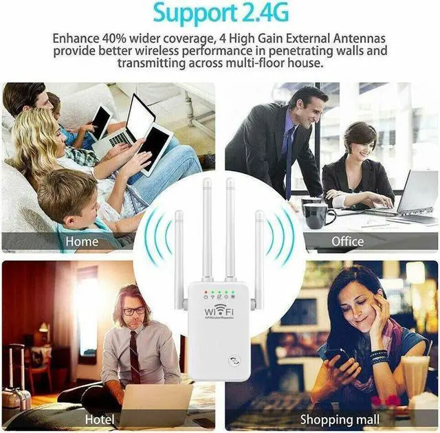 Alt view image 6 of 6 - BONAEVER Upgraded WiFi Extender Signal Boo Stander for Home - up to 9956 sq.ft Coverage - Long Range Wireless Internet Repeater Signal Amplifier with Ethernet Port