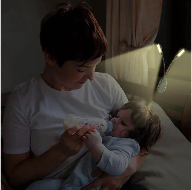 Alt view image 7 of 7 - BONAEVER Rechargeable LED Book Light Dimmable Clip On Reading Lamp for Bed Shelves Kindle