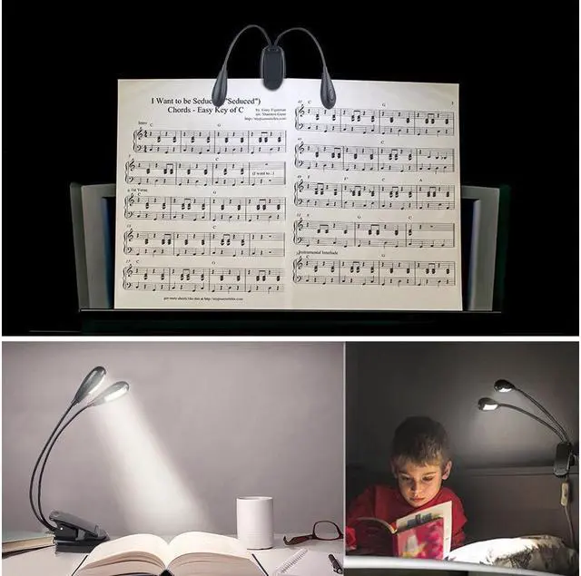 Alt view image 6 of 7 - BONAEVER Rechargeable LED Book Light Dimmable Clip On Reading Lamp for Bed Shelves Kindle