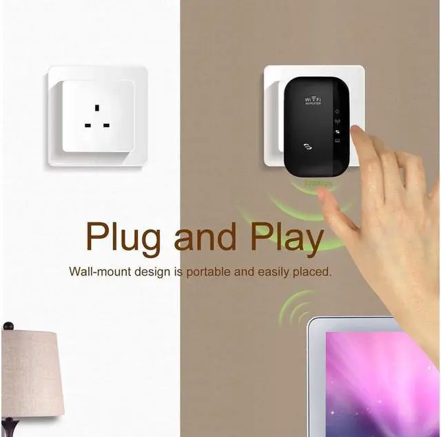 Alt view image 6 of 7 - BONAEVER WiFi Bla Stand Wireless Repeater WiFi Wireless Repeater Wi-Fi Range Extender 300mbps 2.4Ghz WiFibla Stand Amplifier WiFi Boo Standers