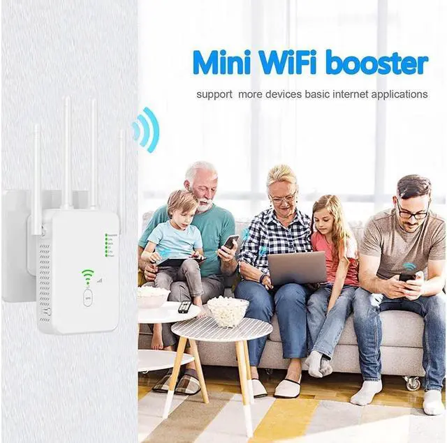 Alt view image 6 of 7 - BONAEVER WiFi Range Extender Signal Boo Stander Up to 1200Mbps Dual B WiFi Repeater with Ethernet Port Internet Boo Stander for Home White