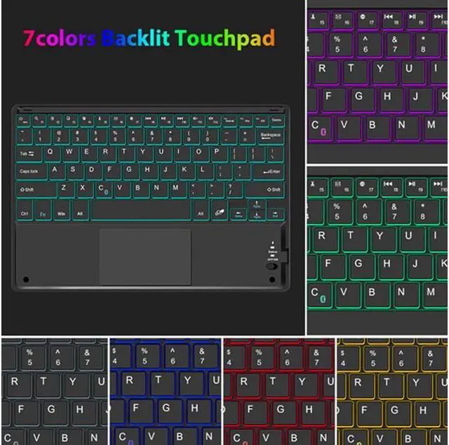 Alt view image 4 of 7 - BONAEVER Touchpad Keyboard Case for Lenovo Tab M10 Plus 10.6 inch 3rd Generation 2022 Slim Leather Cover with Keyboard / 7 Colors Backlit / Pencil Holder