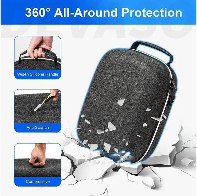 Alt view image 3 of 7 - BONAEVER Hard Carrying Case Compatible with Play Station VR2 Gaming Headset Touch Controllers Accessories PS VR2 Portable Case Suitable for Travel Home Storage