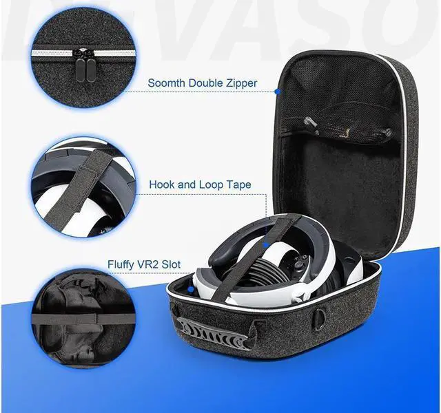 Alt view image 4 of 7 - BONAEVER Hard Carrying Case Compatible with Play Station VR2 Gaming Headset Touch Controllers Accessories PS VR2 Portable Case Suitable for Travel Home Storage
