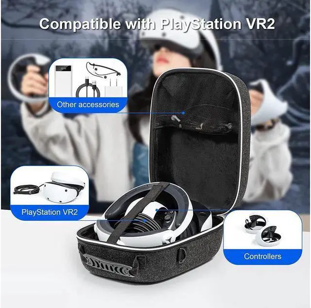 Alt view image 5 of 7 - BONAEVER Hard Carrying Case Compatible with Play Station VR2 Gaming Headset Touch Controllers Accessories PS VR2 Portable Case Suitable for Travel Home Storage