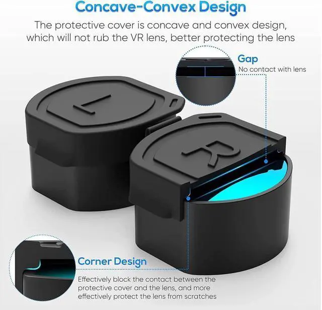 Alt view image 2 of 7 - Lens Protector Cover for PS VR2 Accessories, Soft Silicone Dust Proof & Anti-Scratch Cover for PSVR 2, Thickened Lens Cap for PSVR2 Glasses, Washable Protect Lens Sleeve for Playstation VR2 Headset