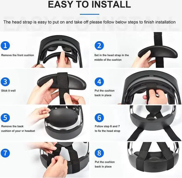 Alt view image 7 of 7 - BONAEVER Head Strap for Meta Que Stand Pro Adjustable Soft Strap Reduced Pressure & Comfortable Accessories for VR Game