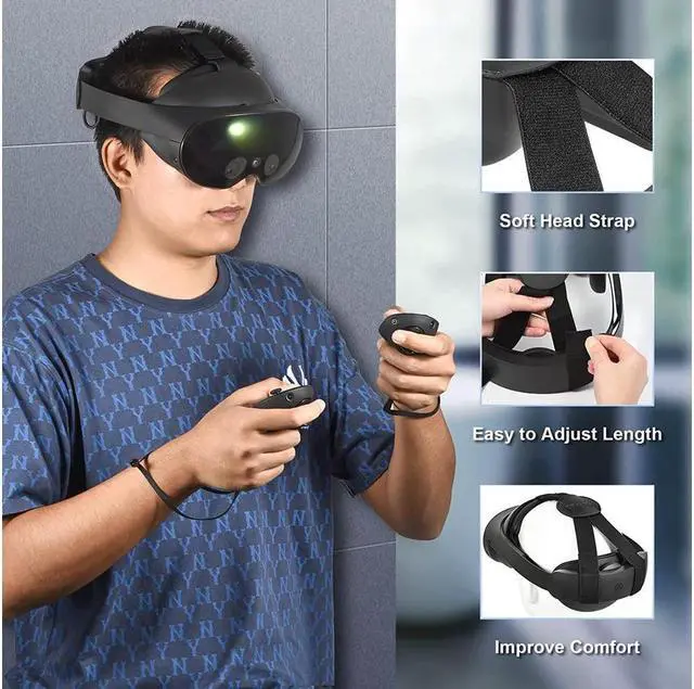 Alt view image 6 of 7 - BONAEVER Head Strap for Meta Que Stand Pro Adjustable Soft Strap Reduced Pressure & Comfortable Accessories for VR Game