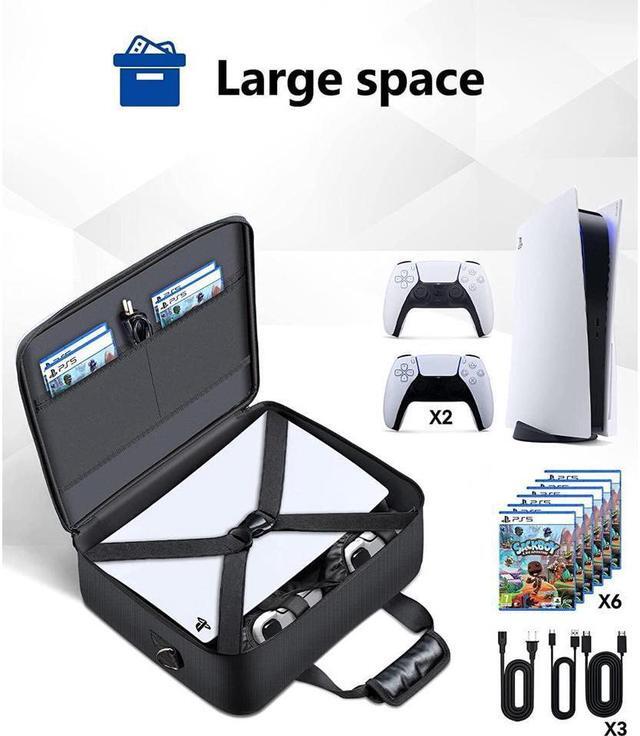 Alt view image 2 of 7 - BONAEVER PS5 Carrying Case Travel Case for Play Station 5 Console PS5 Disk/Digital Edition Large Capacity Storage Bag for Games Accessories