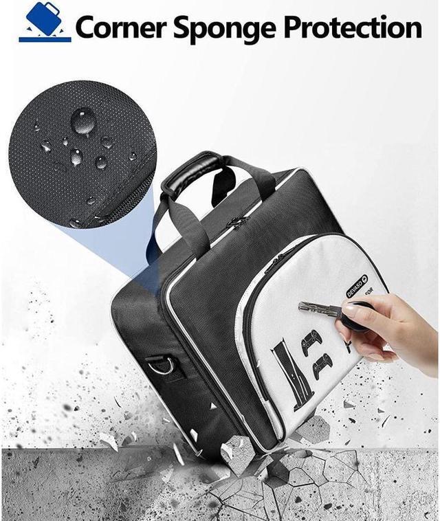 Alt view image 4 of 7 - BONAEVER PS5 Carrying Case Travel Case for Play Station 5 Console PS5 Disk/Digital Edition Large Capacity Storage Bag for Games Accessories