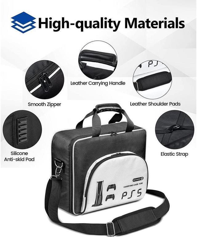 Alt view image 3 of 7 - BONAEVER PS5 Carrying Case Travel Case for Play Station 5 Console PS5 Disk/Digital Edition Large Capacity Storage Bag for Games Accessories