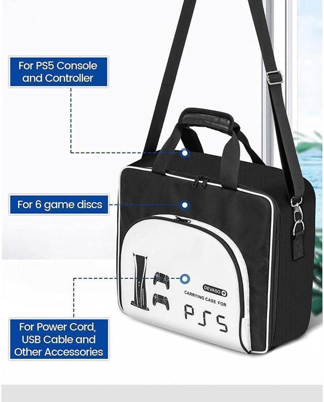 Alt view image 5 of 7 - BONAEVER PS5 Carrying Case Travel Case for Play Station 5 Console PS5 Disk/Digital Edition Large Capacity Storage Bag for Games Accessories