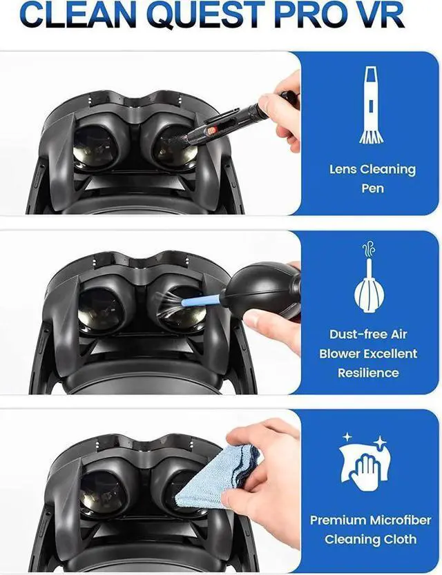 Alt view image 6 of 7 - BONAEVER 6 in 1 Carrying Case for Meta Que Stand Pro/Meta Que Stand 2 Accessories Kit with 20FT Link Cable VR Headset Cleaning Kit Lens Protector for Travel Home Storage