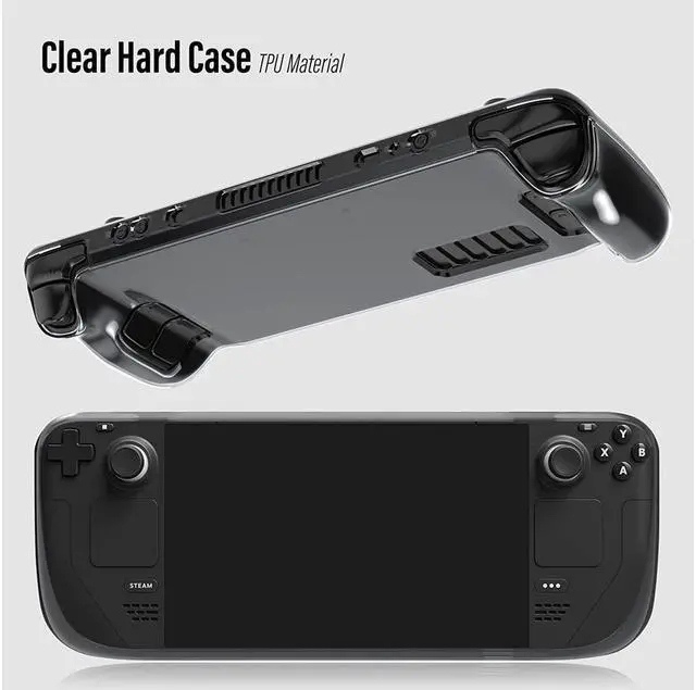 Alt view image 4 of 7 - BONAEVER 7 in 1 Accessories Bundle for Valve Steam Deck 2 Glass Screen Protector 1 Dock Stand 4 Thumb Grip 1 Du Stand Filter Kit 6 Button Skin 1 Protective Cover TPU Clear Case