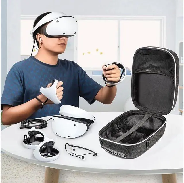 Alt view image 6 of 7 - BONAEVER Hard Carrying Case Compatible with Play Station VR2 Gaming Headset Touch Controllers Accessories PS VR2 Portable Case Suitable for Travel Home Storage