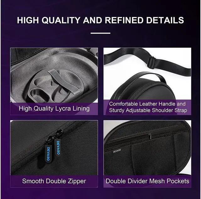 Alt view image 3 of 7 - BONAEVER Carrying Case for Meta Quest Pro Deluxe Strong Protective Travel Case for Meta Quest Pro VR Headset and Accessories Large Capacity with Adjustable Shoulder Strap for Travel and Home Storage