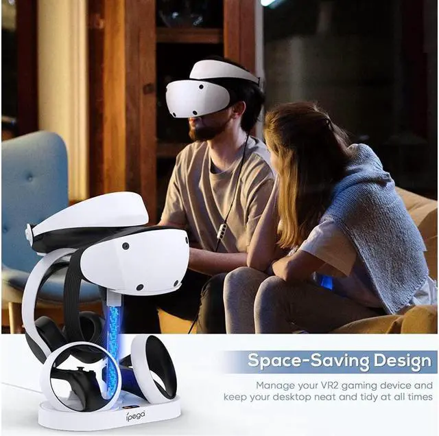 Alt view image 7 of 7 - Charging Station for PS VR2 with RGB Light, GORIXER Vertical Charging Stand Dock Support for PSVR2 Headset Display Accessories for Playstation VR2 with 4 Type-C Magnetic Adapters for Sense Controller