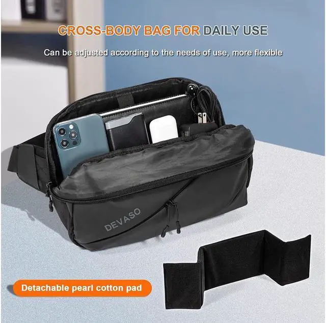 Alt view image 4 of 7 - BONAEVER Carrying Case for Steam Deck Protective Shoulder Bag with Pockets Fit for Steam Deck Console Original AC Charger Adapter dock Station Joy Standick Protectors Fan Cooler USB C Cable