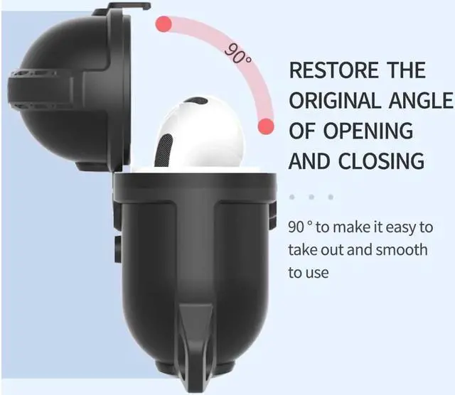 Alt view image 6 of 7 - BONAEVER For Airpods 3rd Generation 2021 Case Compatible Wireless Charging LED Light Visible IP68 Waterproof Shockproof Dustdproof Full-Body Protective Cover for AirPods 3 with Keychain