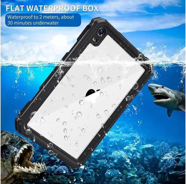 Alt view image 3 of 7 - BONAEVER iPad Mini 6 2021 (6th Generation) Waterproof CaseUnderwater Protective Du Standproof Shockproof Case Cover with 360 Full-Body ProtectioniPad Mini 6th Gen 8.3 Inch case with Lanyard Standand