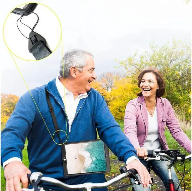 Alt view image 5 of 7 - BONAEVER For iPad Air 3 Case 2019 / iPad Pro 10.5 Waterproof Case Rugged Protective Transparent Shockproof Cover with Built in Screen Protector Stand and Shoulder Strap Black