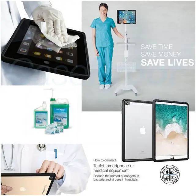 Alt view image 5 of 7 - BONAEVER Waterproof Case for iPad Air 3 2019 / iPad Pro 10.5 inch 2017 Protection Shockproof Dustdproof Protective Cover with Built in Screen Protector Stand and Shoulder Strap
