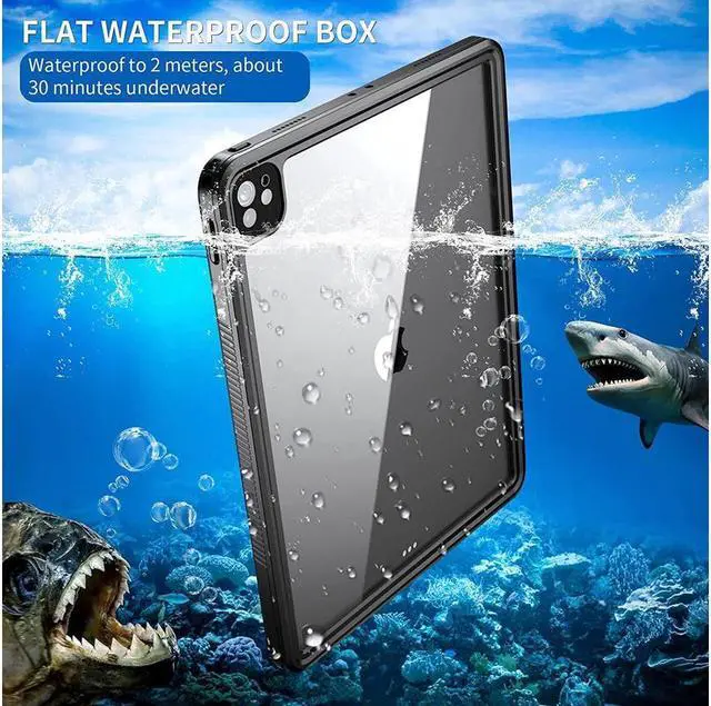 Alt view image 2 of 7 - BONAEVER Waterproof Case for iPad Pro 12.9 inch 2022 6th Gen / iPad Pro 12.9 2021 5th Gen Protection Shockproof Dustdproof Protective Cover with Built in Screen Protector Stand and Shoulder Strap