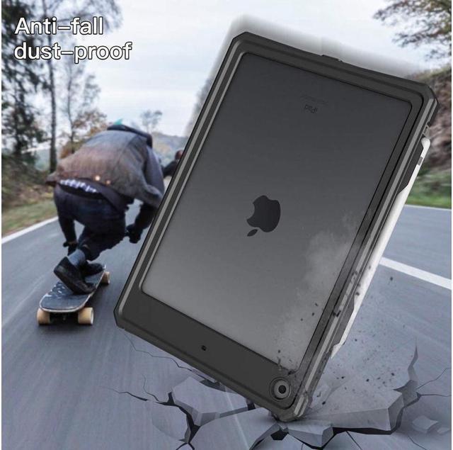 Alt view image 3 of 7 - Waterproof Case For iPad 10.2 inch 9th 8th 7th Generation / iPad 10.2 2021/2020/2019 ,ShockProof Bumper Full-Body Protective Cover with Built-in Screen Protector  /Shoulder Strap/Stand/Pencil Holder