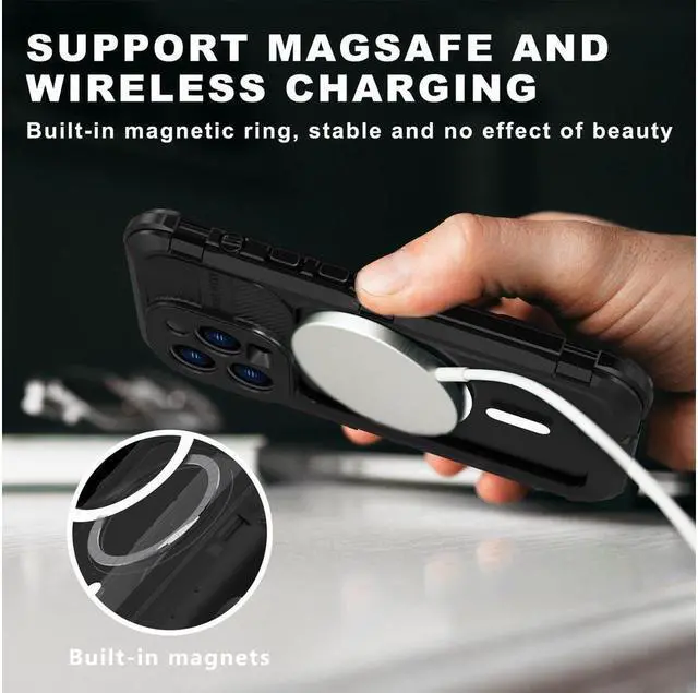 Alt view image 2 of 7 - BONAEVER For iPhone 14 Pro Max Waterproof Case MagSafe Compatible Built-in Screen Protector IP68 Underwater Du Standproof 360 Shockproof Protective Cover for iPhone 14 Pro Max