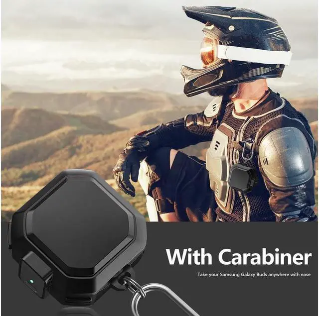 Alt view image 6 of 7 - BONAEVER Armor Case Cover with Secure Lock for Samsung Galaxy Buds 2 Pro Case 2022 /Galaxy Buds Pro Case 2021 /Galaxy Buds 2 Case 2021 /Galaxy Buds Live Case 2020 with Keychain