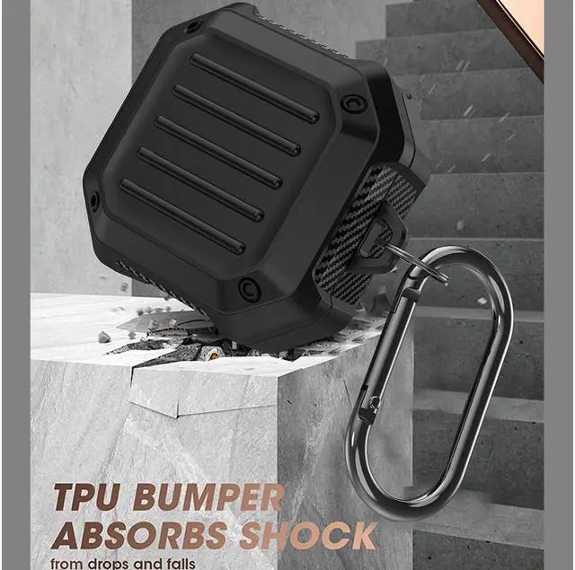 Alt view image 3 of 7 - BONAEVER Armor Cover for Samsung Galaxy Buds 2 Pro Case/Galaxy Bus Pro Case/Galaxy Buds 2 Skin/Galaxy Buds Live with Lock Shockproof Protective Cover Cases with Keychain