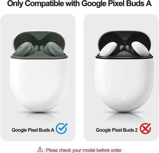 Alt view image 7 of 7 - BONAEVER Compatible with Google Pixel Buds A Case Cover [Front LED Visible] Shockproof Protective Case with Keychain Secure Lock Design Hard PC Case Cover for Pixel Buds A 2021