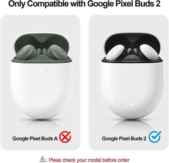 Alt view image 7 of 7 - BONAEVER Compatible with Google Pixel Buds 2 Case Cover [Front LED Visible] Shockproof Protective Case with Keychain Secure Lock Design Hard PC Case Cover for Pixel Buds 2 2020