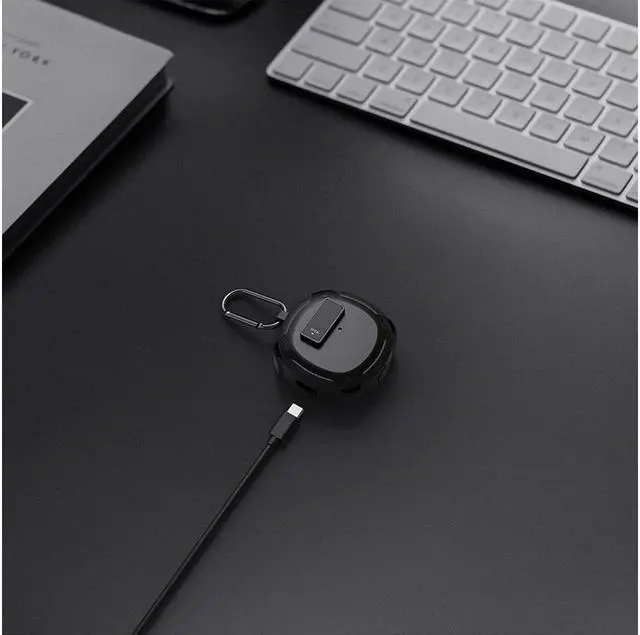 Alt view image 3 of 6 - BONAEVER Case Cover Compatible with Huawei Freebuds 4E Freebuds 4 True Wireless Earbuds Earphones Skin Cover Protective Carrying Case with Keychain Hook Charging Port Accessible