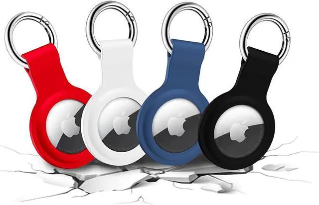 Main image of BONAEVER 4 Pack Apple Airtag Holder Ultra Light Silicone Case for Airtags Protective Cover Compatible with AirTag GPS Item Finders with Anti-Lo Stand Keychain for Bags Keys Dog Cat Collar Luggage