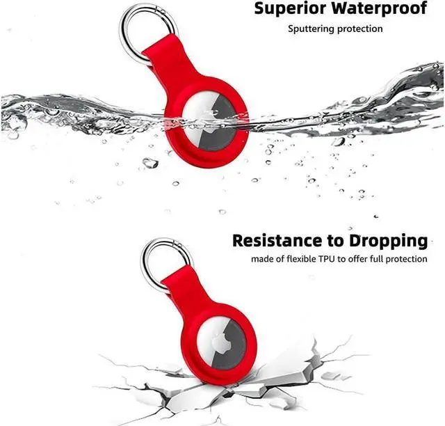 Alt view image 2 of 7 - BONAEVER 4 Pack Apple Airtag Holder Ultra Light Silicone Case for Airtags Protective Cover Compatible with AirTag GPS Item Finders with Anti-Lo Stand Keychain for Bags Keys Dog Cat Collar Luggage