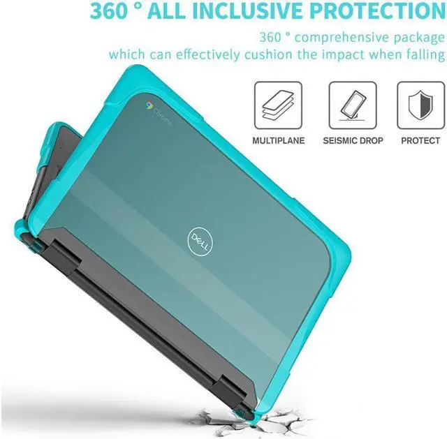 Alt view image 2 of 7 - BONAEVER Case For Dell Chromebook 3110 / 3100 11 inch 2-in-1 Education Series DropProof Rugged Shockproof Bumpers Protective Cover Laptop Case for K-12 Students