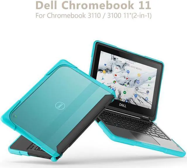 Alt view image 4 of 7 - BONAEVER Case For Dell Chromebook 3110 / 3100 11 inch 2-in-1 Education Series DropProof Rugged Shockproof Bumpers Protective Cover Laptop Case for K-12 Students