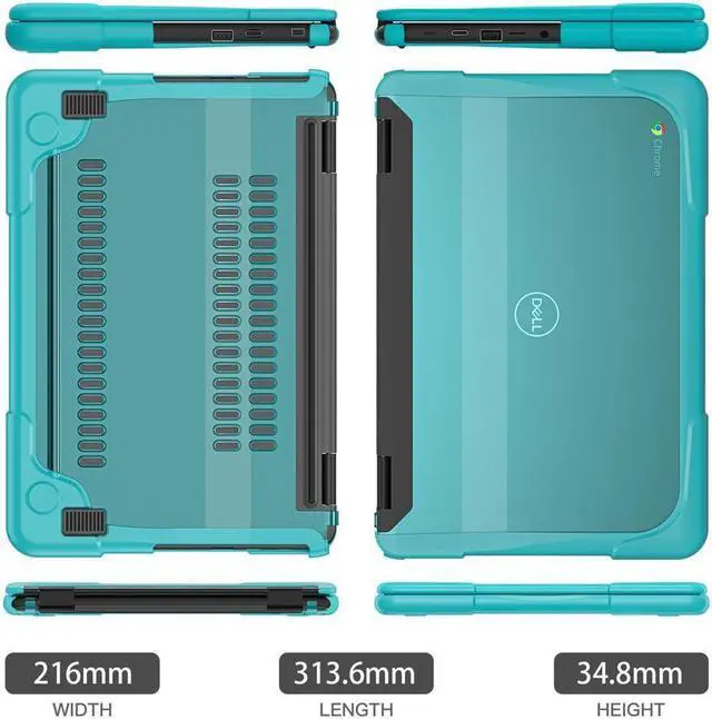 Alt view image 6 of 7 - BONAEVER Case For Dell Chromebook 3110 / 3100 11 inch 2-in-1 Education Series DropProof Rugged Shockproof Bumpers Protective Cover Laptop Case for K-12 Students