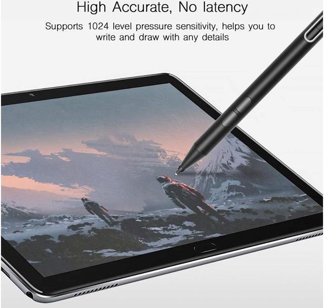 Alt view image 4 of 7 - BONAEVER Stylus Pen for Microsoft Surface Palm Rejection 1024 Levels Pressure Flex & Soft HB Nib Compatible with Surface Pro/Book/Laptop/Go Including 2 Spare Nibs & AAAA Battery
