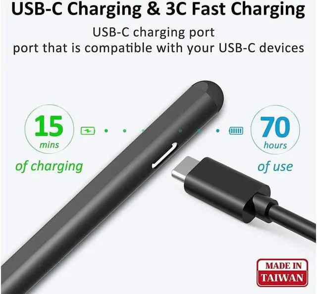 Alt view image 4 of 7 - BONAEVER Stylus Pen for Surface USB C Charging 4096 Pressure Sensitivity Stylus For Microsoft Surface Pro 9 / Pro 8/7/6/5/4/Go/X/Book/ studio/Laptop 5/4/3/2/1/HP/ASUS/DELL Magnetic Attachment