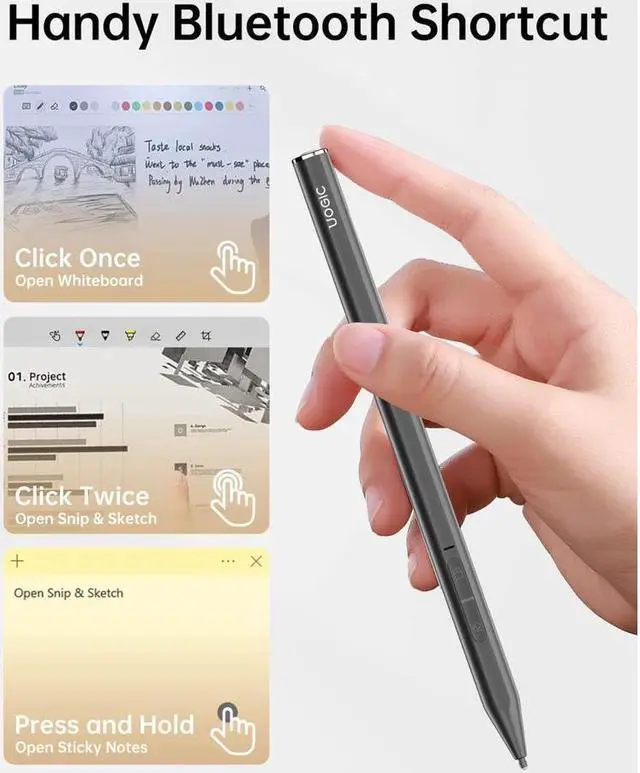 Alt view image 2 of 7 - Stylus Pen for Surface, Surface Pen with Bluetooth Remote Control & Shortcuts, 4096 Pressure Sensitivity, Magnetic Attachment, For Microsoft Surface Pro 9/8/X/7/6/5/4/3/Laptop 5/4/3/2/1/X/Book/Studio