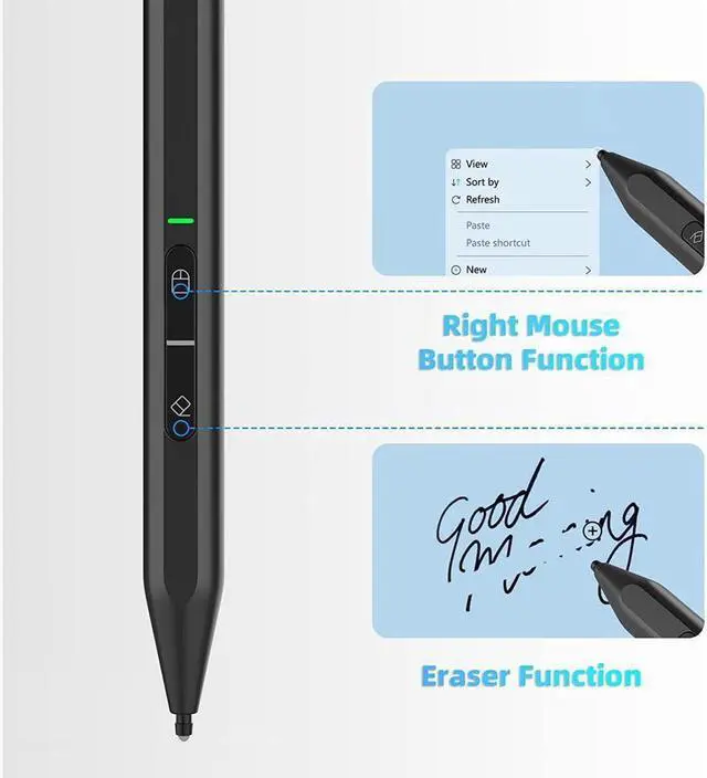 Alt view image 3 of 7 - Stylus Pen for Surface, Surface Pen with Bluetooth Remote Control & Shortcuts, 4096 Pressure Sensitivity, Magnetic Attachment, For Microsoft Surface Pro 9/8/X/7/6/5/4/3/Laptop 5/4/3/2/1/X/Book/Studio