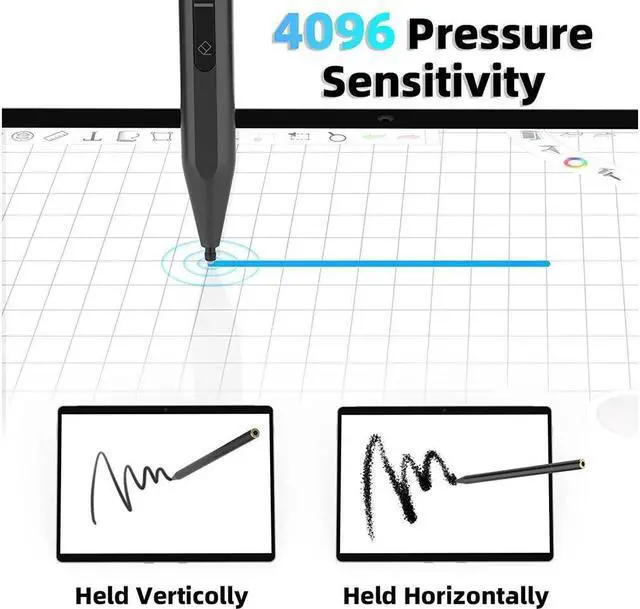 Alt view image 6 of 7 - Stylus Pen for Surface, Surface Pen with Bluetooth Remote Control & Shortcuts, 4096 Pressure Sensitivity, Magnetic Attachment, For Microsoft Surface Pro 9/8/X/7/6/5/4/3/Laptop 5/4/3/2/1/X/Book/Studio
