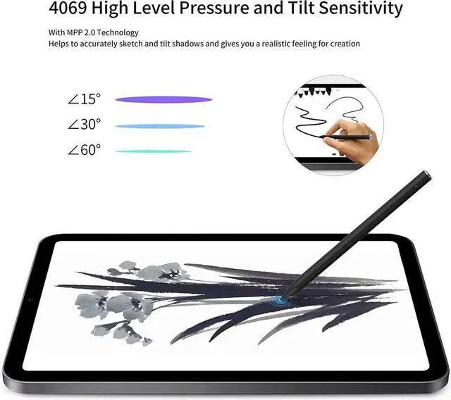 Alt view image 3 of 6 - BONAEVER Bluetooth 4.2 Stylus Pen for Microsoft Surface Pro 9/8/X/7/6/5/4/3/Laptop 5/4/3/2/1/X/Book/ studio Other s with 4069 Pressure Tilt SensitivityPalm RejectionMagnetic Design
