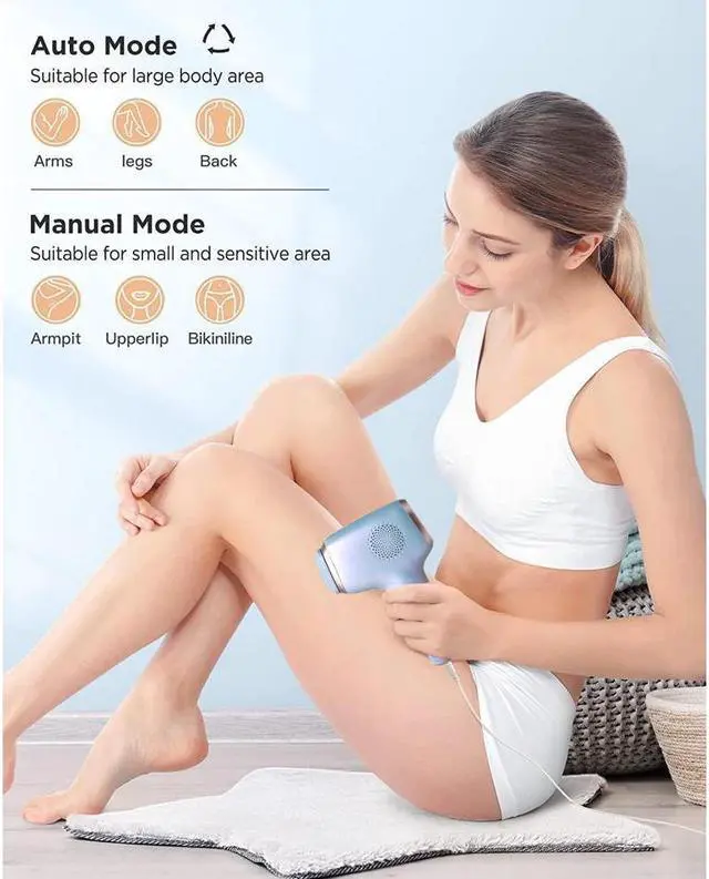 Alt view image 7 of 7 - BONAEVER Laser Hair Removal with Ice Cooling Care Function for Women Permanent 999999 Flashes Painless IPL Hair Remover Hair Removal Device for Armpits Legs Arms Bikini Line