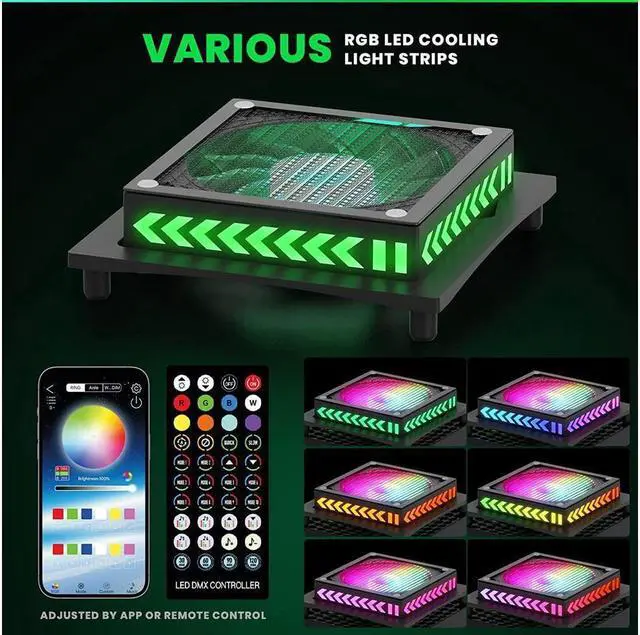 Alt view image 4 of 7 - BONAEVER Upgraded RGB Cooling Fan for Xbox Series X with Dust Filter Top Fan Cooling Systerm with LED Lights Independent Touch Switch Low Noise Cooling Fan for Xbox Series X