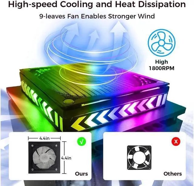 Alt view image 2 of 7 - BONAEVER Cooling Fan Compatible with Xbox Series X - Fan Cooler Systerm for Xbox Series X with 400+ RGB Light Effects Du Stand-proof Low Noise Top Fan APP Remote Control for Series X Accessories