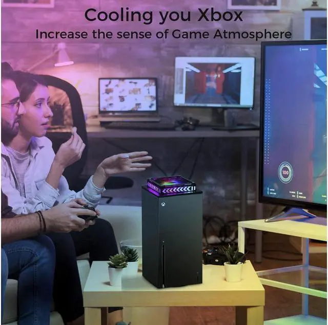 Alt view image 7 of 7 - BONAEVER Cooling Fan Compatible with Xbox Series X - Fan Cooler Systerm for Xbox Series X with 400+ RGB Light Effects Du Stand-proof Low Noise Top Fan APP Remote Control for Series X Accessories